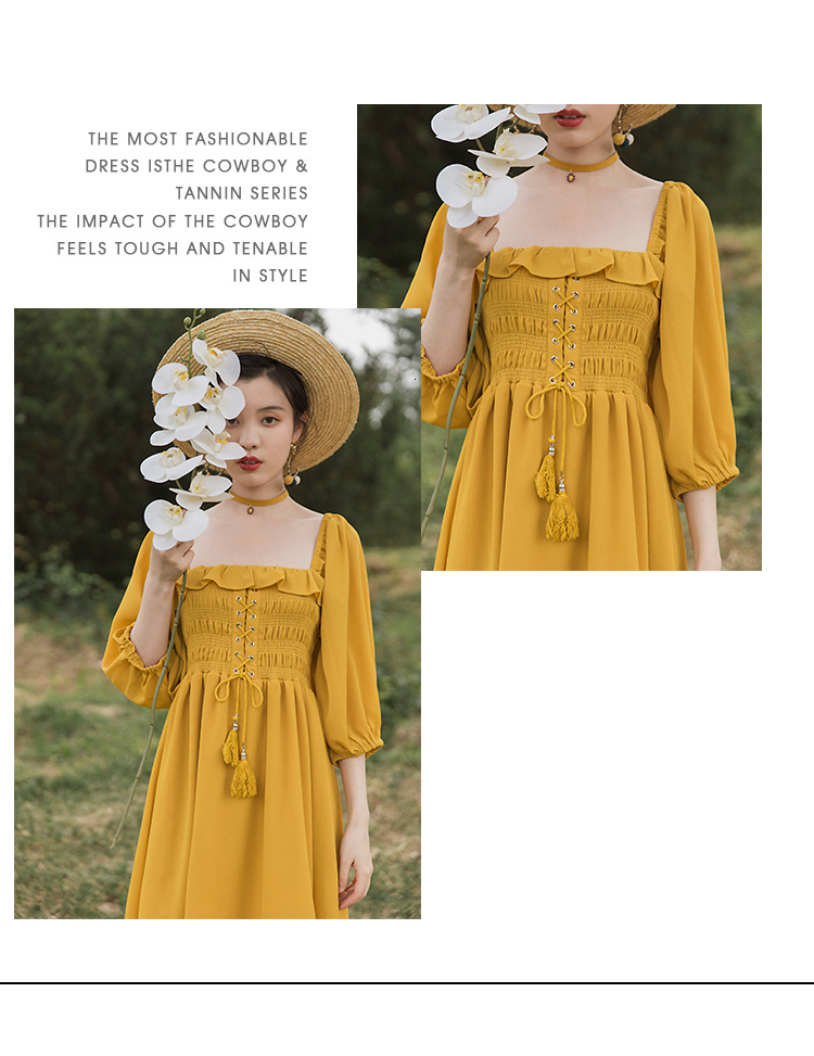 

Midsummer Calves Bandage 2021 Long Dress for Elastic Women Chiffon Dressed in Yellow Strapless Nightdresses Gyx1