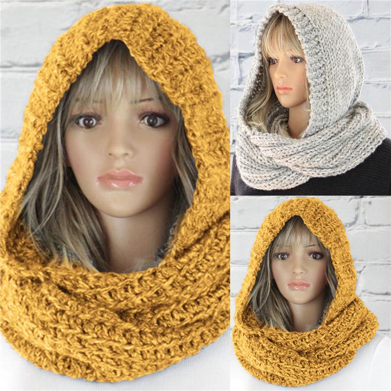 

Winter Beanies Women Scarf Knitted Hat Caps Hooded Gorras Bonnet Warm Baggy Winter Hats For Women Beanies Hats, Yellow