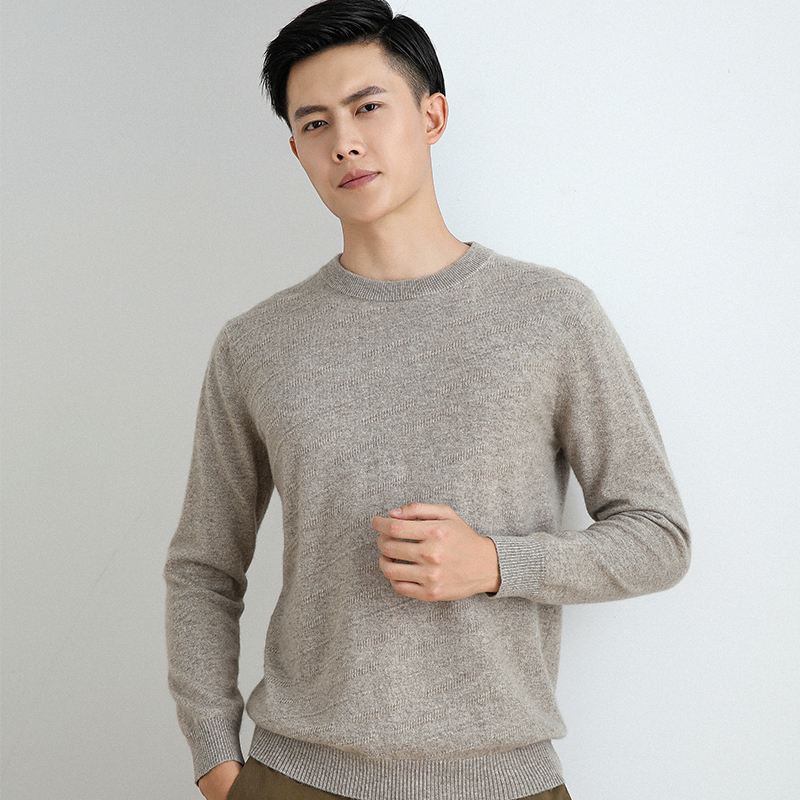 

2020 Male winter 100% thick hot cashmere Solid thin sweater knitted or, Black