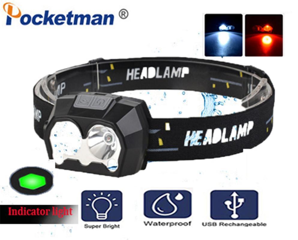 

3000 Lumen Powerful Led Headlamp White/Red Light USB Rechargeable Indicator Light Waterproof Adjustable Camping Fishing1