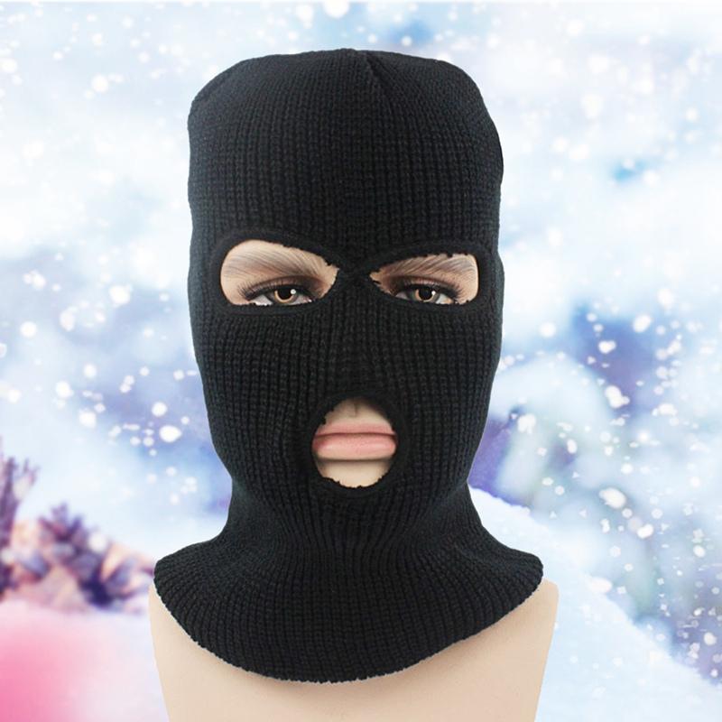 

Full Face Mask Cover Outdoor Cycling Windproof Knitted Hat Balaclava Winter Warm Ski Motorcycle Army Tactical Beanie Masks Hats, Black