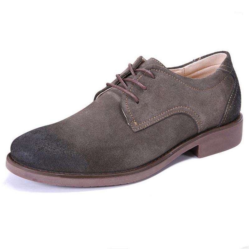 

28-65 Cow Suede Men Oxfords For Men Dress Shoes Lace Up Vintage1, Black