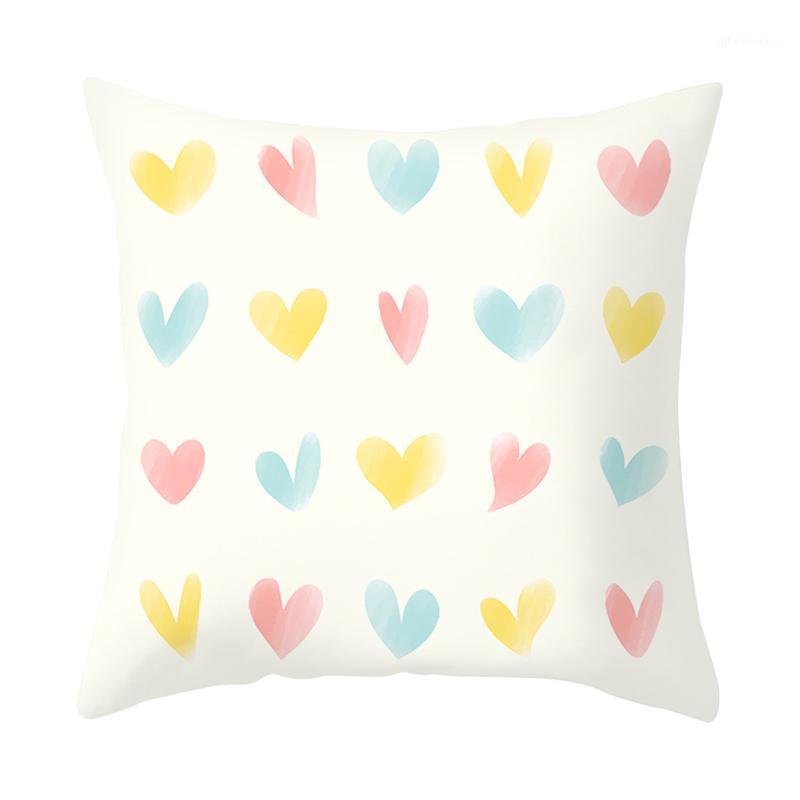 

Harajuku Heart Print Pillow Case Valentine's Day Pillowcase Love Sweetheart Square Funda Cojines 45x45cm Cushion Covers Decor1