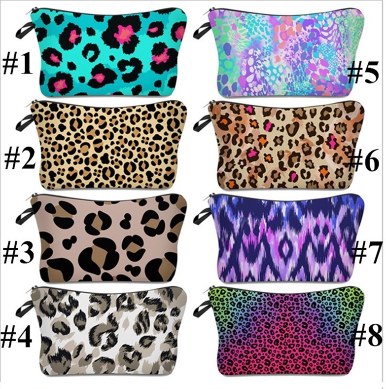 

Cosmetic Bag Leopard Printing Waterproof Makeup Bag Ladies Storage Bag Fashion Travel Pouch Wallets Totes Zipper Handbag 16 Colors E120407, #1-#16 colors pls list or random