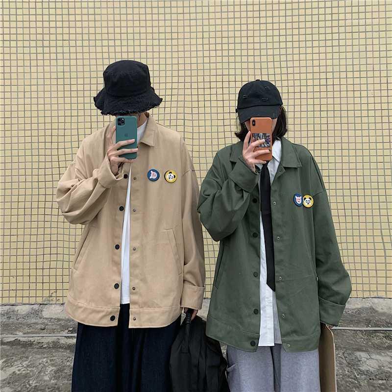 

2020 Spring And Autumn New Youth Popular Korean Simple Jacket Fashion Casual Solid Color Wild Loose Shirt Army Green/Khaki/Black1, Black