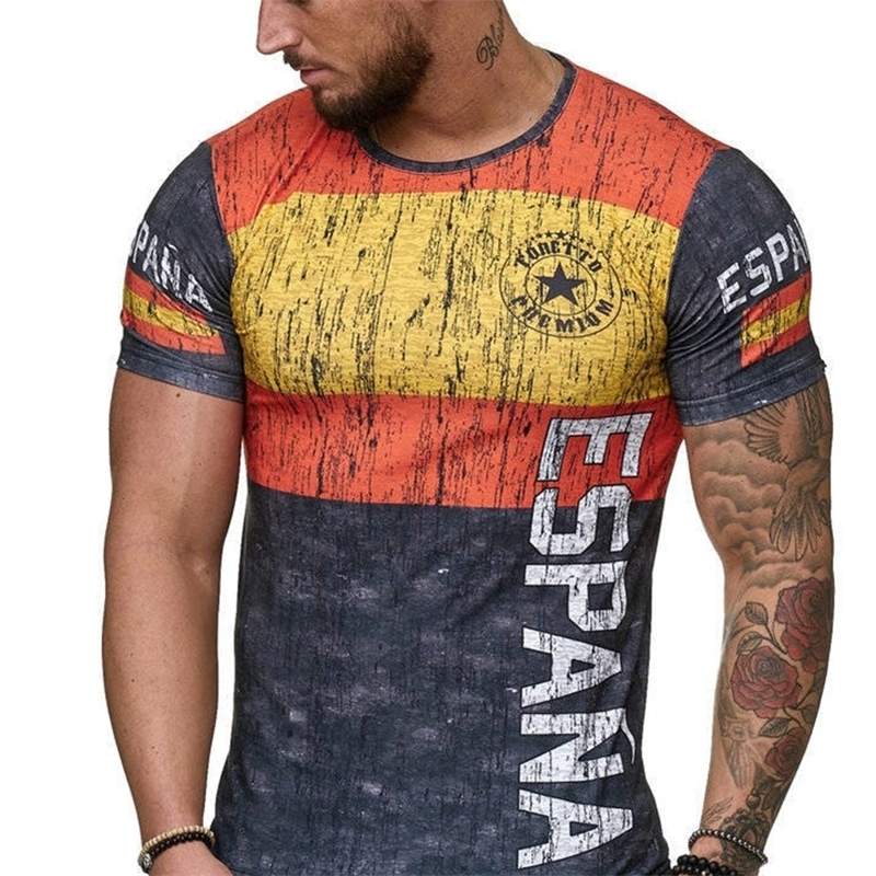 

New Spanish Flag Jerseys Men Shirts,spain Soccer Jersey T Shirt,top Quality Breathable Sportwear Iptv Spain T-shirt T200708, T01412