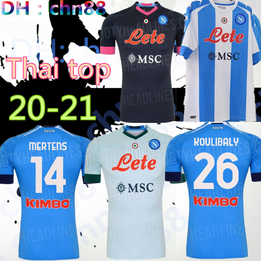 

20 21 Napoli MARADONA coccer jersey 2020 2021 Naples KOULIBALY camiseta de fútbol INSIGNE MILIK H.LOZANO MERTENS third black football shirt, Image