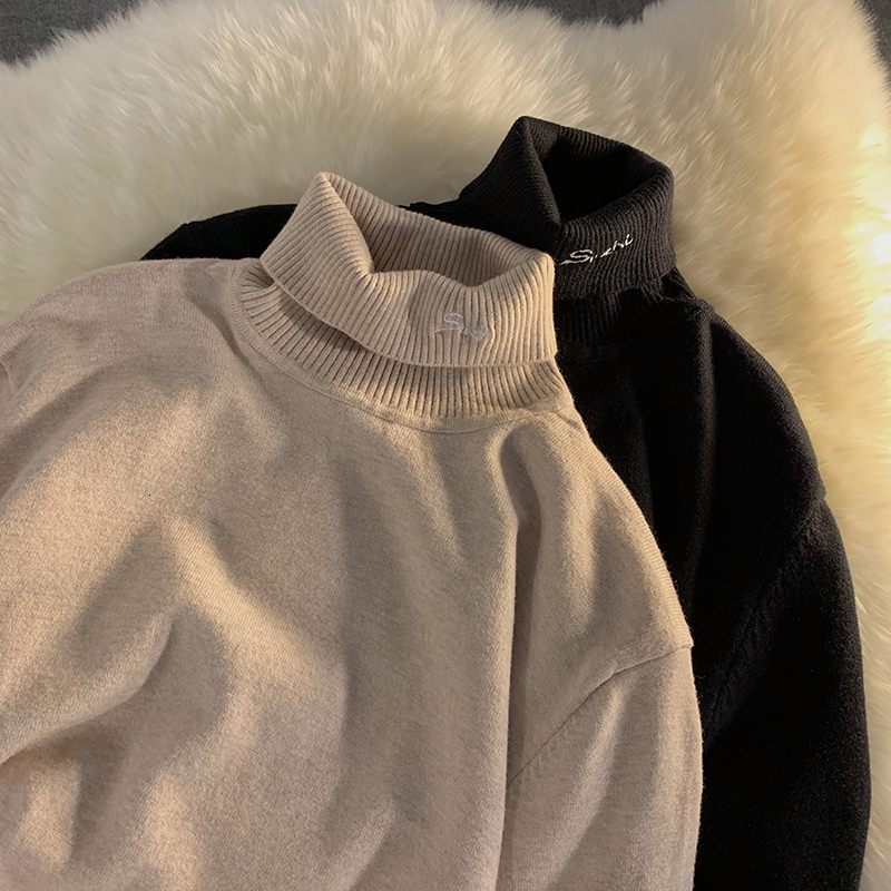 

2021 New Solid Small Embroidered Joker Tendency Large Bottoming Male and Female Winter Sweater QNCN, Xl