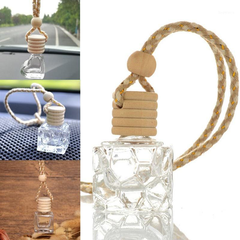 

1PCS Car Hanging Perfume Bottle Car Air Freshener Glass Empty Bottle Interior Decoration Automotive Interior Accessories1