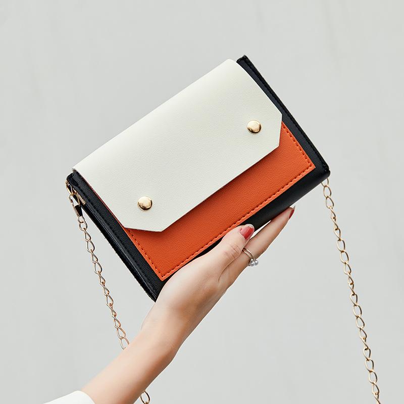 

Net Red Oblique Cross-chain Mini Bag Bag Hundreds of Single-shoulder Hit Color Small Square Make Up Handbags Women Bags 2021, Brown