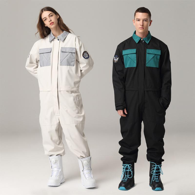 

One-piece Couple Ski Suit Men Women Snowboard Set conjoined Snow Board Jacket Pants One Piece Loves Ski Trousers and Jacket Set, Women pink