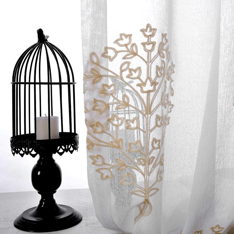 

Embroidered Window Curtain Living Room Korean Style Flower Tulle Curtains Cortinas Para Sala De Luxo Rideaux Pour Le Salon CL133