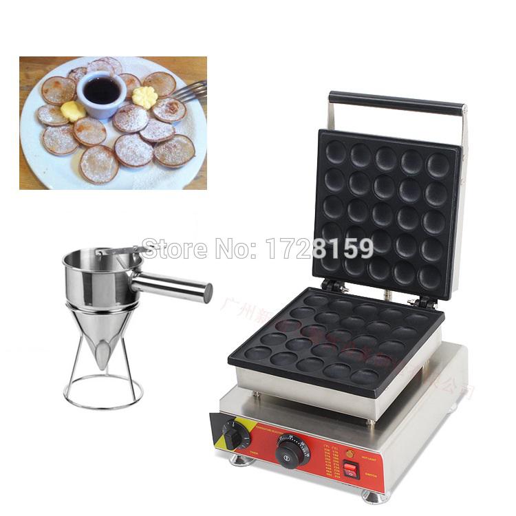 

Commercial Nonstick 110v 220v Electric 25pcs Poffertje Mini Dutch Pancakes Machine Maker Baker w/ Batter Dispenser