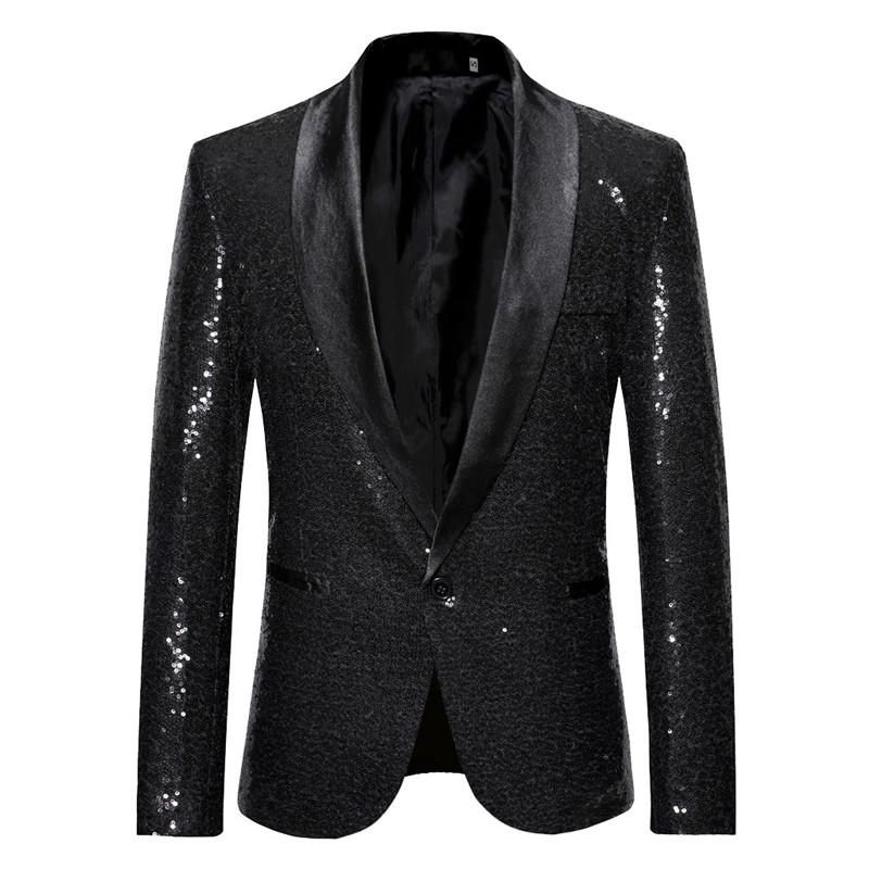 

Men's Fashion Jacket Stylish Solid Suit Blazer Business Wedding Party Outwear Jacket Tops Blouse Breathable Full Collar Coat, Silver