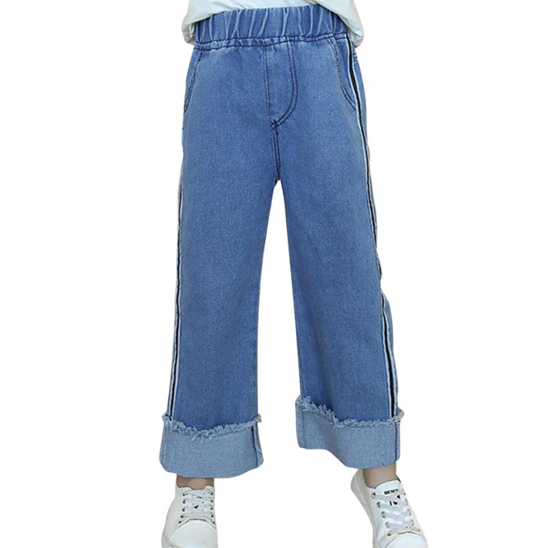 

Jeans For Girls Cuffs Kids Girl Jeans Patchwork Children's Spring Autumn Children's Clothes Casual Style, 89591