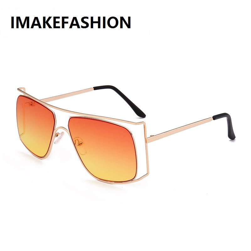 

IMAKEFASHION Hollowed Semi-rimless Sunglasses for Women Unique Vintage Fashion Sunglasses Brand Designer Gafas De So JWW239