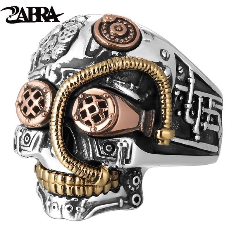 

ZABRA Solid 925 Sterling Silver Skull Ring Men Big Heavy Vintage Punk Biker Rings Silver Man Gothic Jewelry For Male