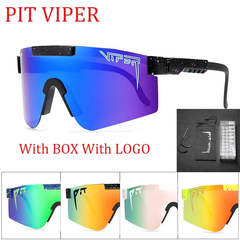 

pit viper flat top eyewears tr90 blue frame mirrored lenses windproof sport fashion polarized sunglasses for man / woman uv400 hot sale