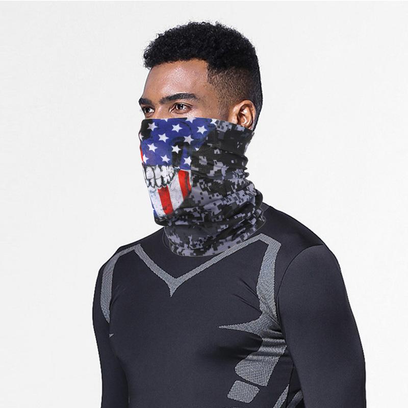 

men 3D digital printing dust masks female skull print cycling magic scarf for women seamless neck bandana outdoor sports Gaiter