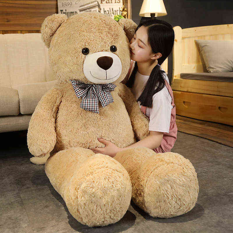 

High Quality Giant American Bear Plush Doll Soft Stuffed Animal Teddy Bear Plush Toys Kids Girls Valentine Lover Birthday Gift AA220314, Light brown