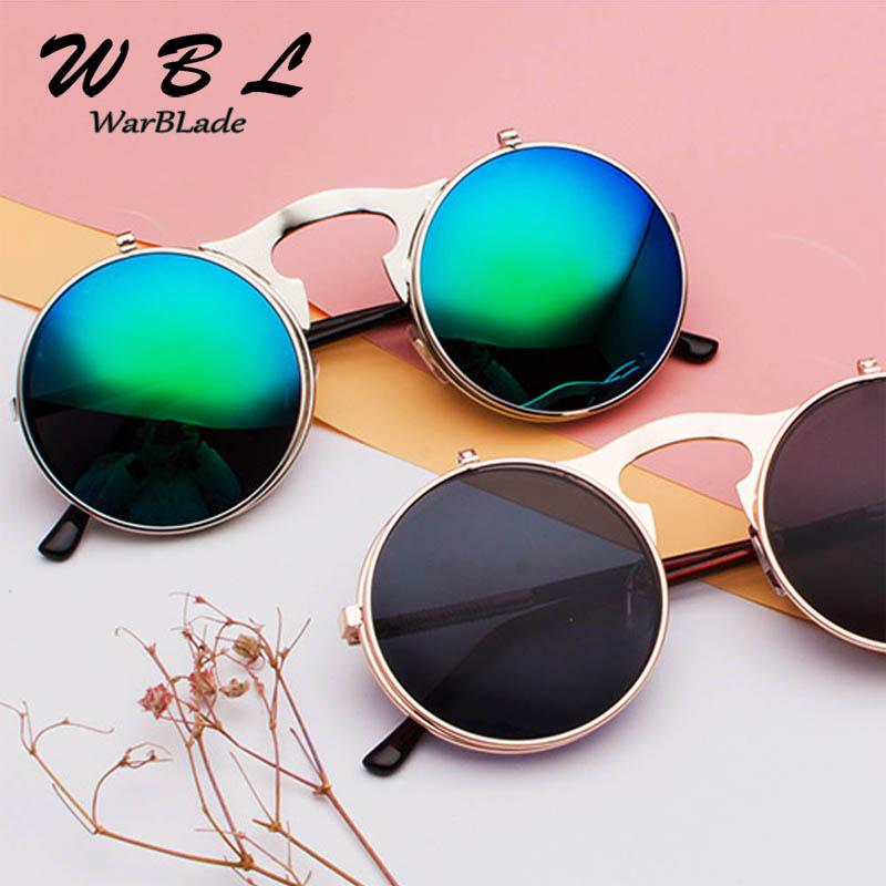 

WarBLade Vintage Women Steampunk Sunglasses Round Designer Steam punk Metal Sunglass Men Retro Circle Sun Glass