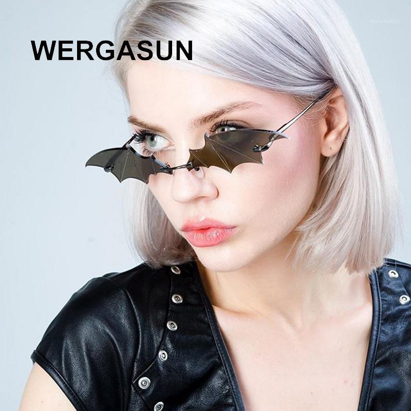 

WERGASUN The bat shape Sunglasses Women Brand Designer Vintage Cat Eye Black Sun Glasses Female Lady UV400 Oculos1