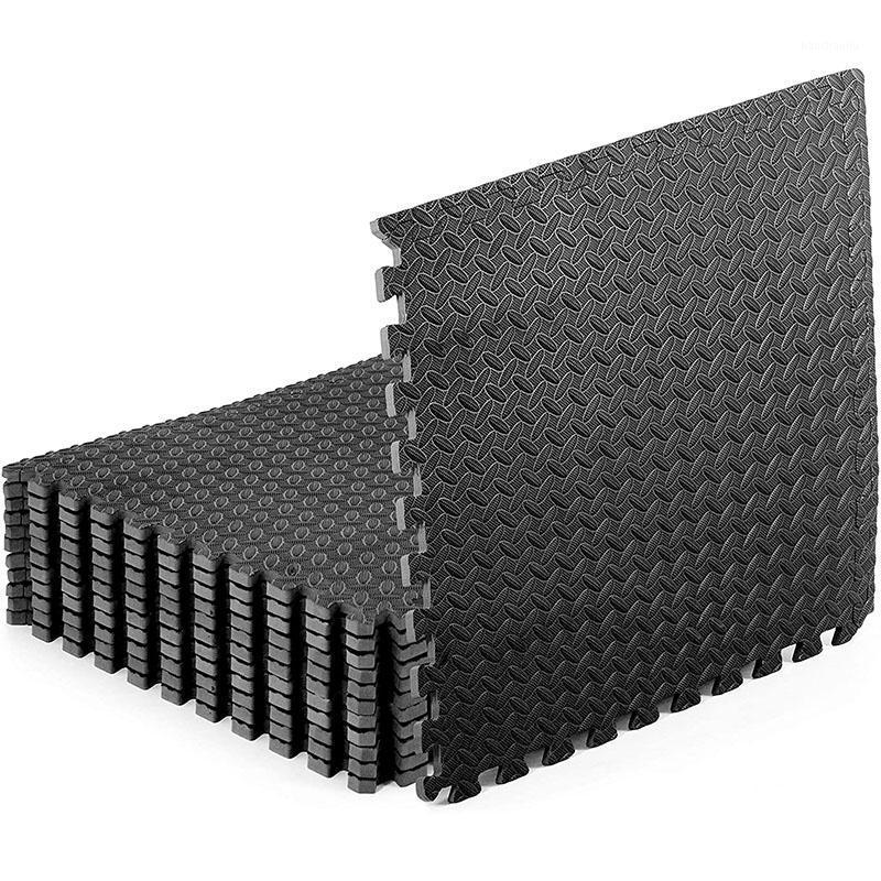 

12PCS Puzzle Exercise Mat EVA Foam Interlocking Tiles Protective Flooring Splicing Cushion For Gym Fitness Yoga Workout 30*30cm1, Black