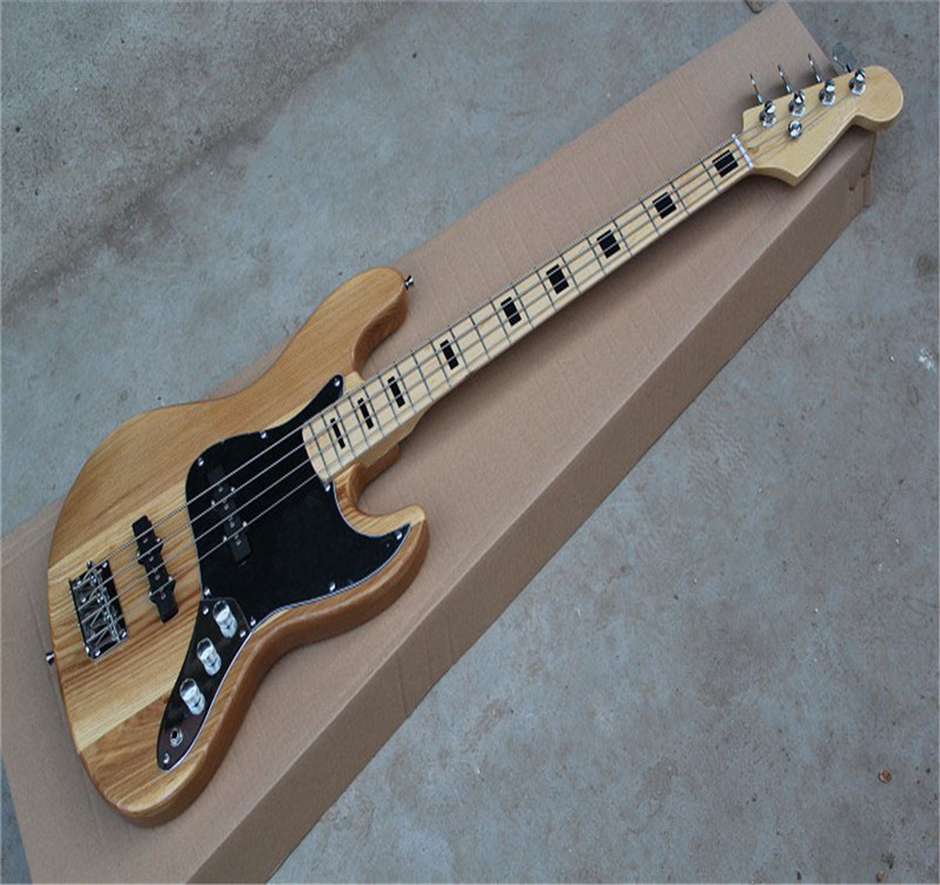 

Free shipping 2021 new wholesale electric bass guitar, Jazz Bass guitar, natural, active pickups 4 strings guitar