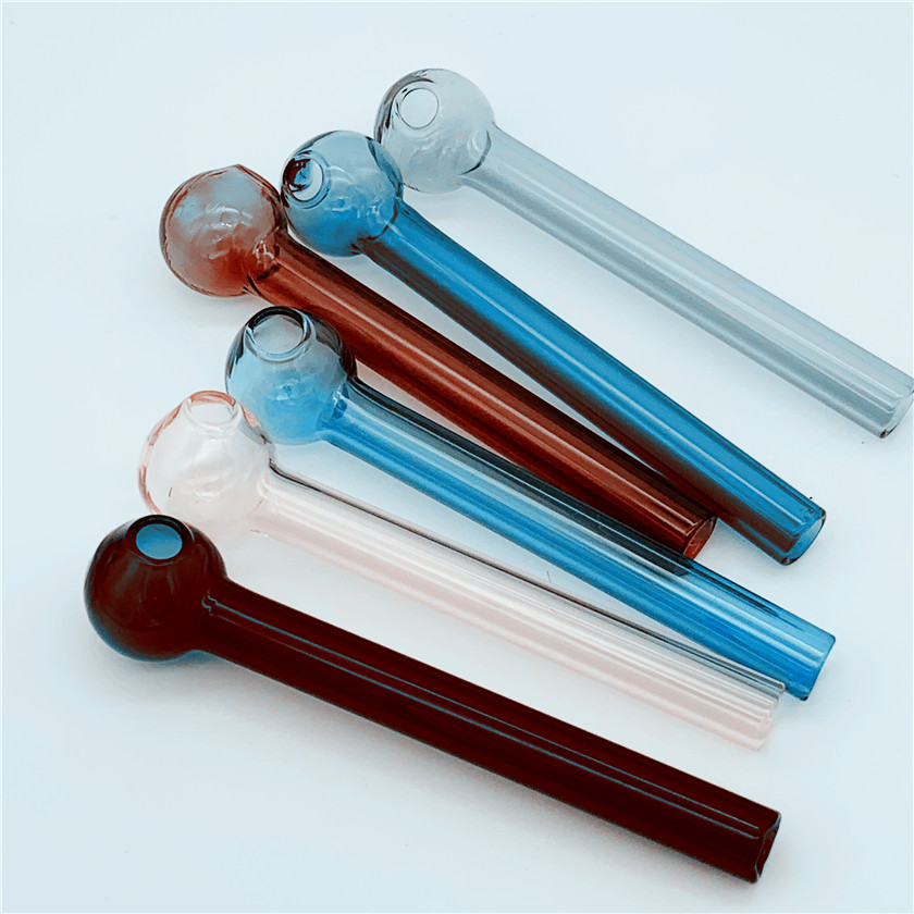 

4Inch(10cm) Colorful Pyrex Glass Oil burner transparent Oil Burner Glass Tube Oil Burning Pipe glass pipes water pipes FY2305