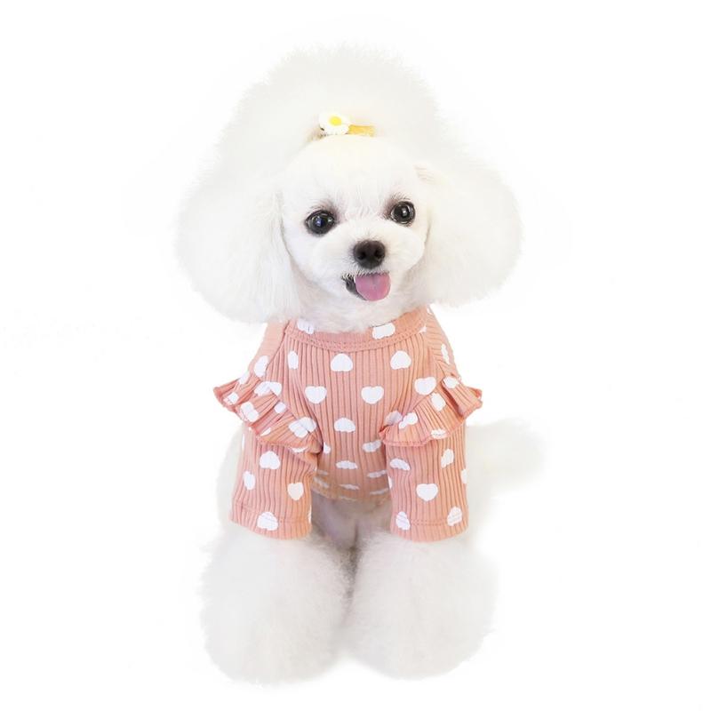 

Winter Pet Dog Sweater Base Shirt Fashion Love Pattern Printing Warm Comfortable Durable Pet Clothes Autumn Winter