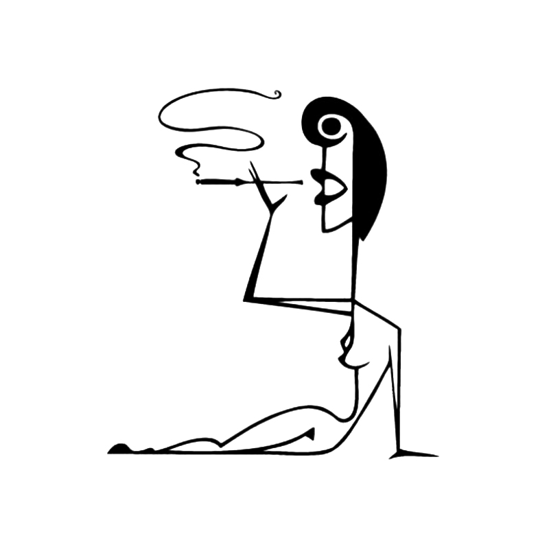 

17*15.1cm Lady Smoke Art - Vinyl Decal Sticker Funny Car Window Bumper Novelty JDM Drift Vinyl Decal Sticker, Color