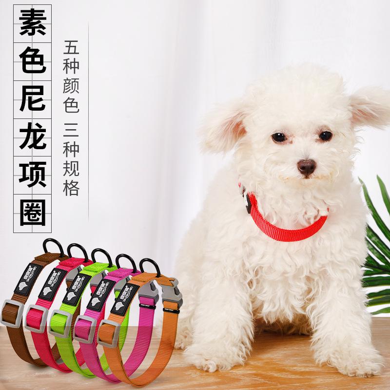 

Labeling Plain Nylon Single Collar Pet Colorful Bandana Large, Medium and Small for Common Dogs dog harness