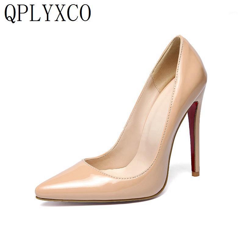 

QPLYXCO Super size 34-52 Women thin high heels12cm elegant pointe toe Pumps office zapatillas mujer dance wedding shoes woman1151, Black