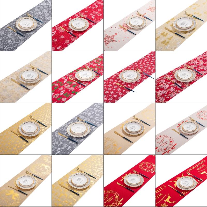 

Christmas Rectangle Table Runner Shiny Metallic Snowflake Tablecloth Party Decor 72XF