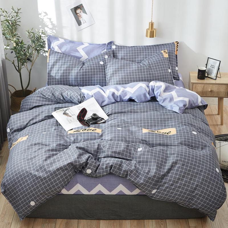 

Comforter Bedding Set King  Twin Bedding Sets Man Kid Teens Bed Linen Plaid Lattice Duvet Quilt Cover Pillowcases Flat Sheet