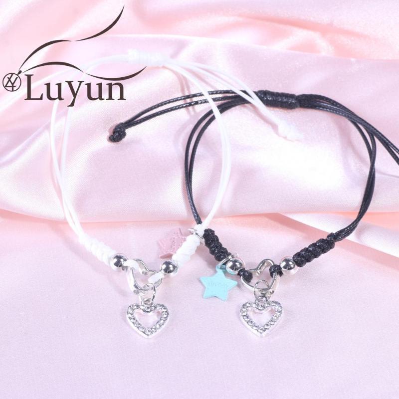 

Luyun Boho Heart Pendant Rhinestone Bracelet Women's/Men's Couple Bracelet Fashion Accessories Multilayer Men Hand Chain1