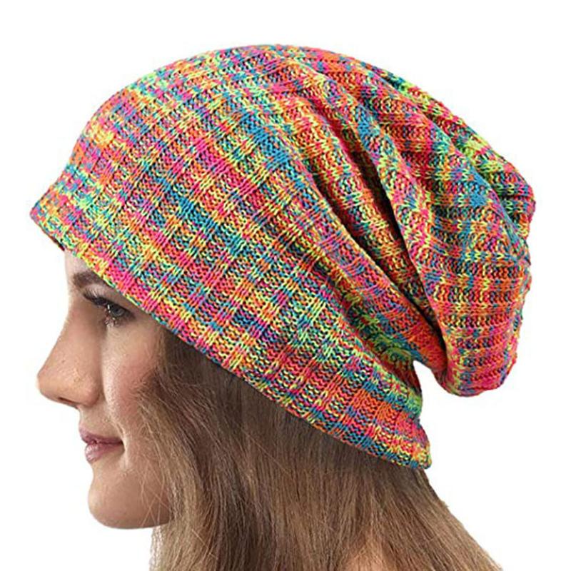 

Winter Beanie Hat For Women Men Hat Unisex Autumn Knitted Wool Girl Crochet Warm Bonnet Cap Female Outdoor Thicken Hats D02