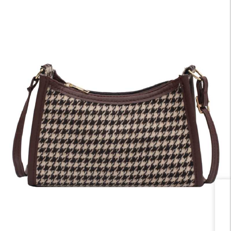 

Vintage Swallow Gird Pattern Baguette Bags MINI PU Leather Shoulder Bags Women Luxury Designer Luxury Handbag Female Travel tote, Black