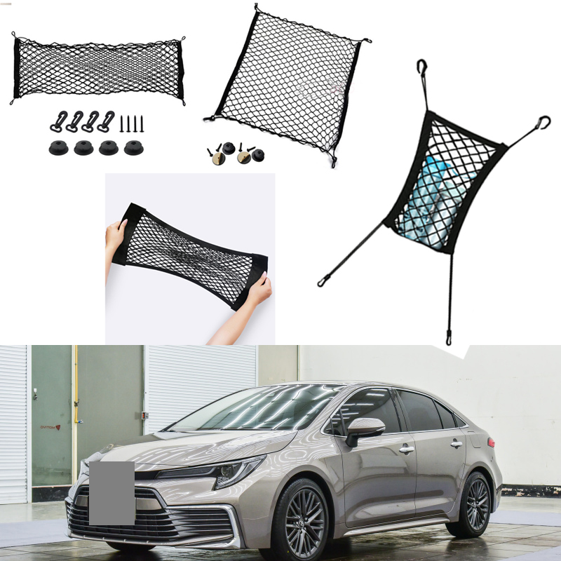 

For Toyota ALLION Car Vehicle Black Rear Trunk Cargo Baggage Organizer Storage Nylon Plain Vertical Seat Net