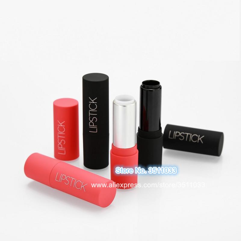

50pcs 12.1MM Classical Lipstick Tube Black Round Empty Lipstick Tube Refillable Cosmetic Bottle Red Lip Container