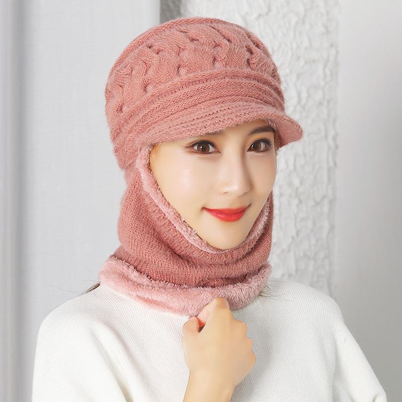 

Brand Winter knitted Beanies Hats Women Thick Warm Beanie Skullies Hat Female knit Letter Bonnet Beanie Caps Outdoor Riding Sets, Out black