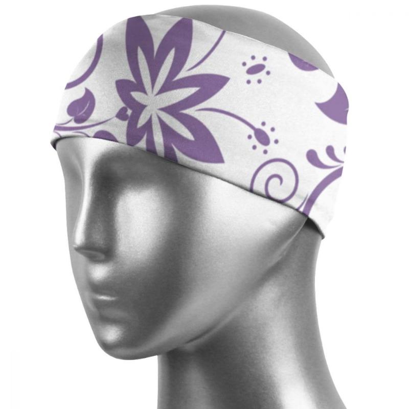 

Sweatband for Men Women Elastic Sport Hairbands Head Band Yoga Sports Hair Exercise, fitness, house, yoga. Purple pattern Q009, Color as picture