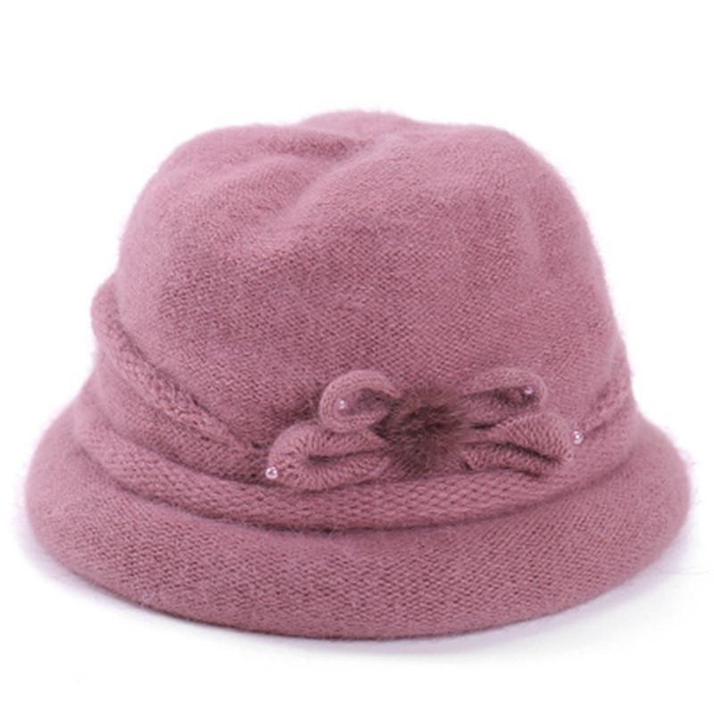 

Winter Thick Knitted Hat Ladies Plus Velvet Hat Warm Fur Woolen Vertical Stripe Female Knitted, Khaki