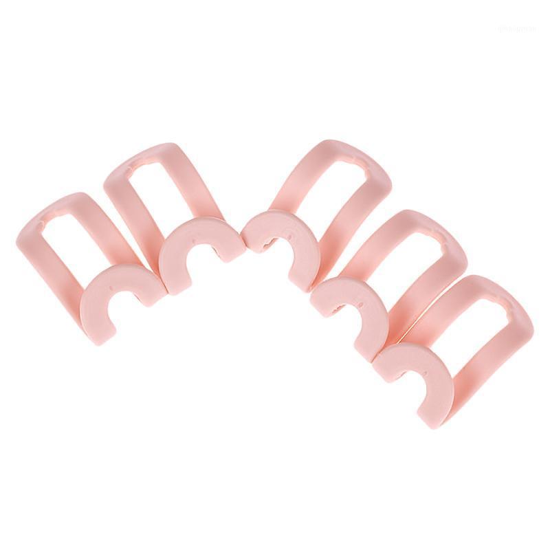 

5 Pcs Creative Mini Hangers Plastic Home Easy To Hook Wardrobe Storage Rack Hook Pink1