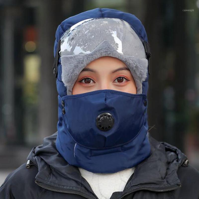 

New Fashion Warm Cap Winter Men Original Design Winter Hats For Women Waterproof Outdoor Hood Hat With Glasses Cool Balaclava1