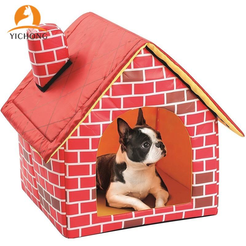 

YICHONG Portable Dog Outdoor Indoor Perch Tent Luxury Puppy Kennel Hot Sale Removable Dog Beds Pet Cat House YH211, Red