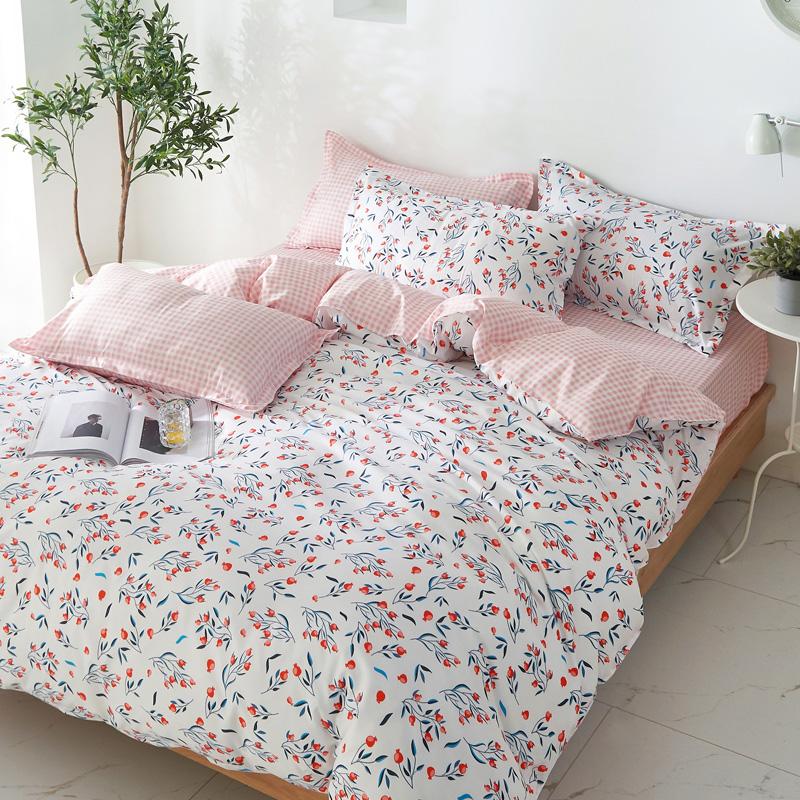

Korea Floral print bedding set duvet cover sheet pillowcase Bed linen queen  king size bedspreads for beds, 02
