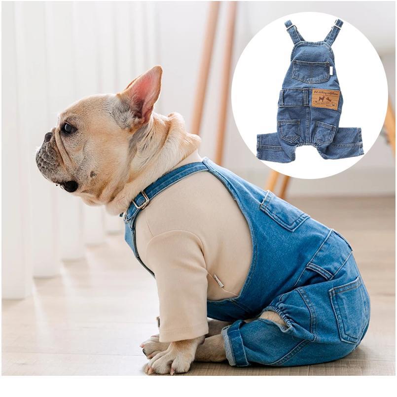 

French Bulldog Clothes For Dog Clothes Denim Dog Jumpsuit Pet Clothing For Dogs Pets Clothing Winter Chihuahua Cow bbyQSy