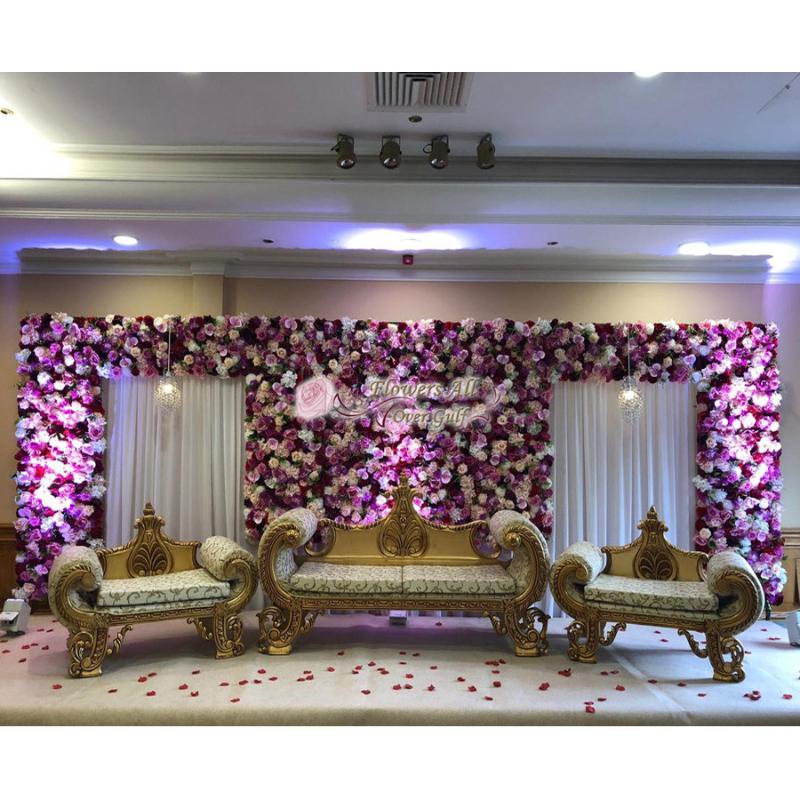 

Artificial Flower Wall With Fake Flowers Use Rose Austin Rose Peony For Wedding Background Decoration