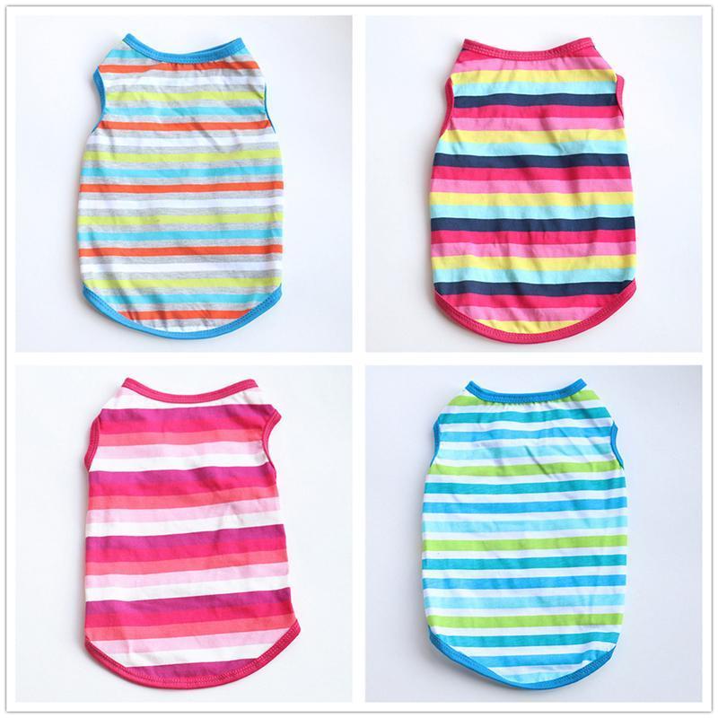 

New Striped Pet Dog Clothes Cotton Cat T-shirt Soft Puppy Dogs Clothes Pet Clothing Summer Shirt Casual Vests For Small Pets1